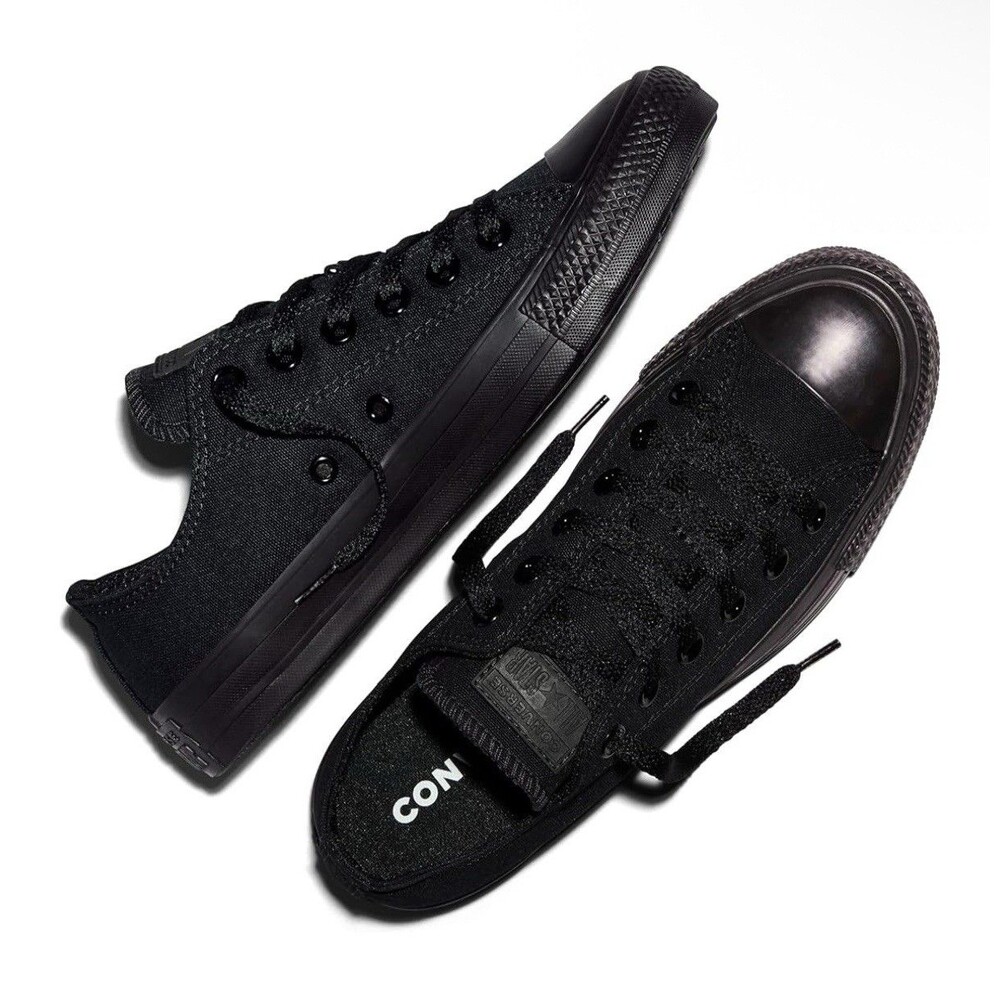 Converse Unisex‎ Chuck Taylor All Star Canvas Low Top Black Monochrome Women’s 5